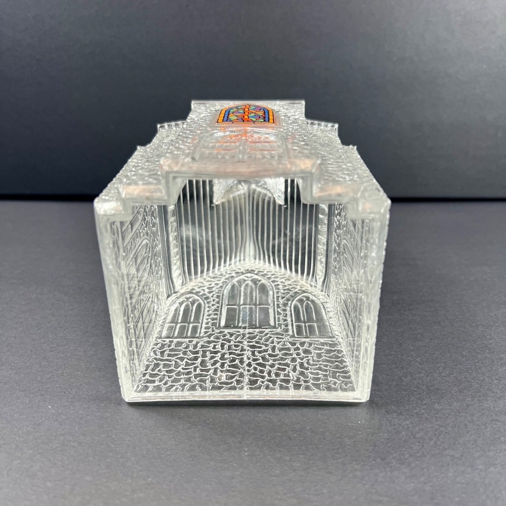 Vintage 1992 Avon Silent Night Church Figurine w/ Stained Glass Window Decal - Picture 5 of 9